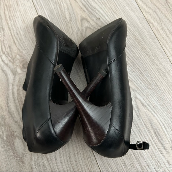 Genuine Leather Ankle Boot, Black Ankle Heels - Picture 6 of 13